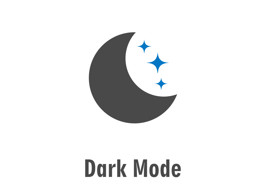 logo lune noire et écriture dark mode