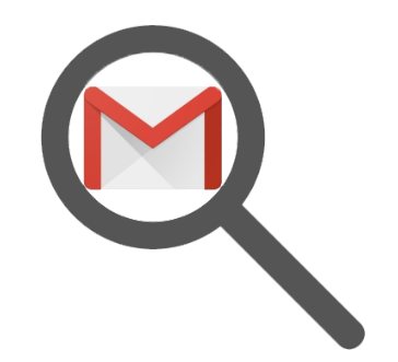 loupe sur le logo gmail.