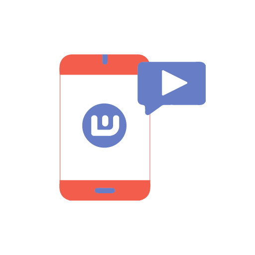 télphone avec logo wemoov et vidéo